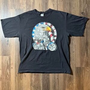 Eagle Motorcycle‎ Graphic T-Shirt Gildan Ultra Cotton Black XL